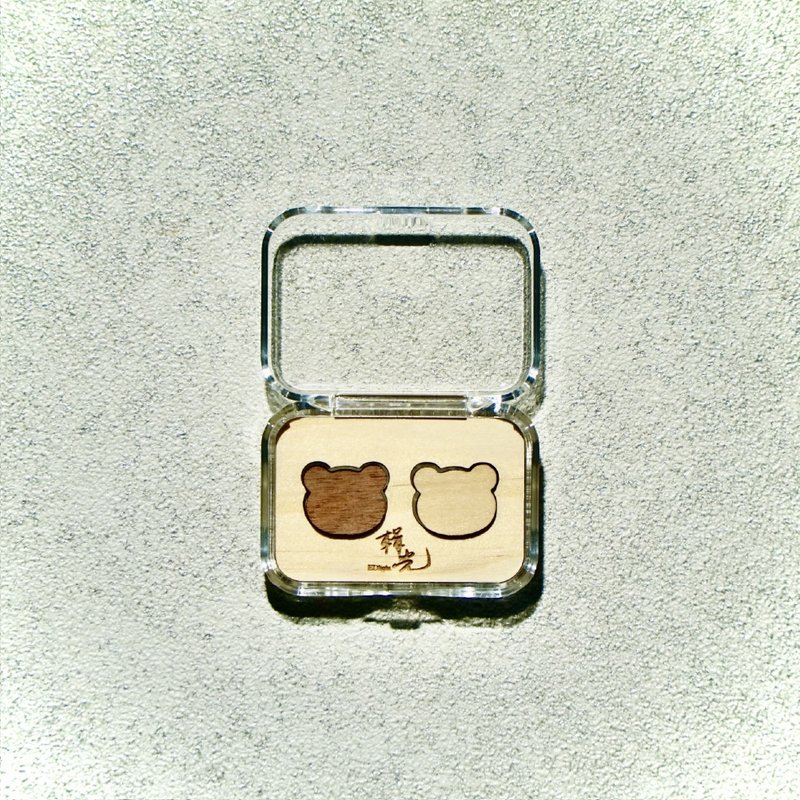 原木熊熊口罩香氛扣 - 香薰/精油/线香 - 木头 咖啡色