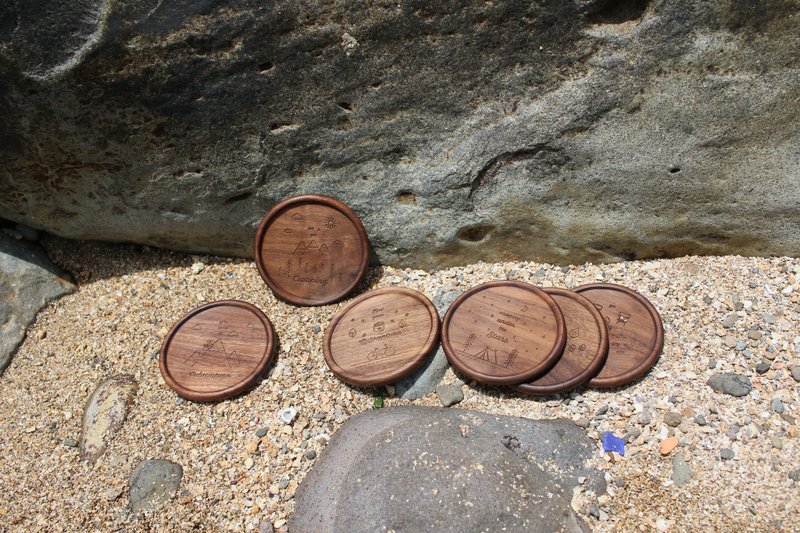 原木杯垫-野外 露营系列 - 露营用品 - 木头 咖啡色