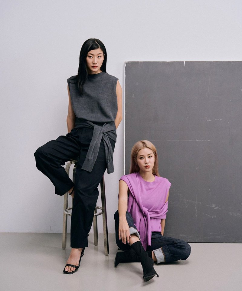 多变绑带针织上衣 - 女装针织衫/毛衣 - 羊毛 多色