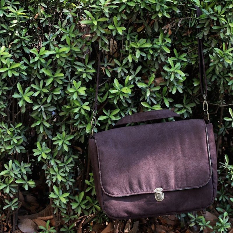 Chez。福利品 - 复古大肩 - 深咖可可 - 侧背包/斜挎包 - 聚酯纤维 咖啡色