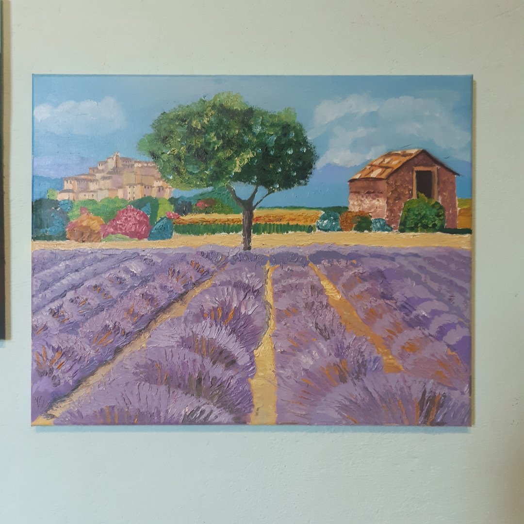 原创油画薰衣草作者：Andriy Stadnyk 风景 19,7*15,8 英寸 50*40 厘米 - 墙贴/壁贴 - 其他材质 多色