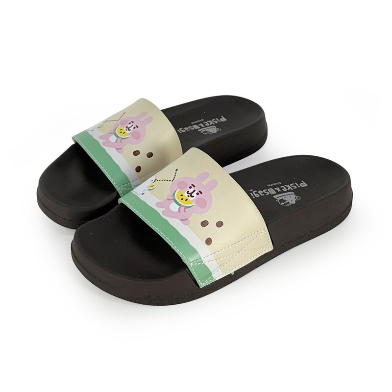 Paidal x 卡娜赫拉的小动物  小玉西瓜皮质一片式运动拖鞋 - 拖鞋 - 人造皮革 黄色