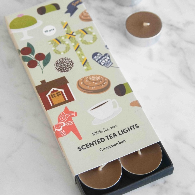 茶灯烛10入组合-肉桂 - 蜡烛/烛台 - 蜡 