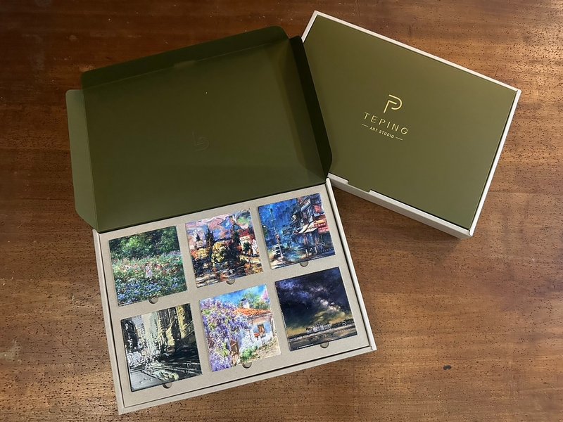 | 林德平艺术家 | 艺术杯垫礼盒 - 杯垫 - 陶 