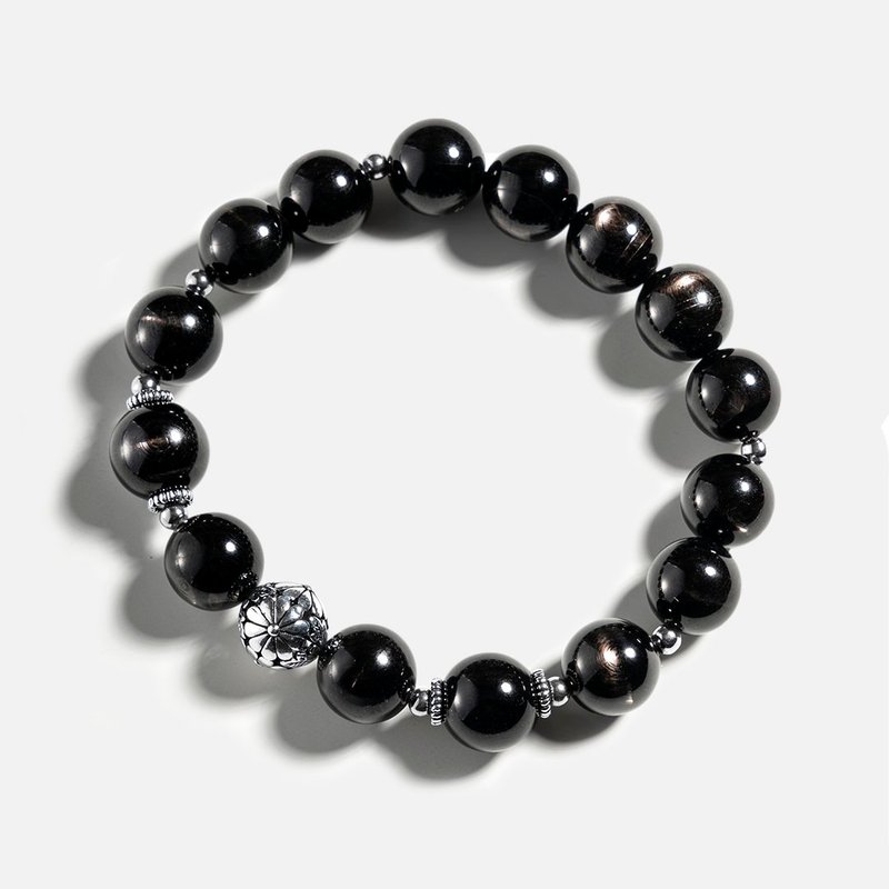 金运石925银水晶手链 礼物 - 手链/手环 - 水晶 黑色