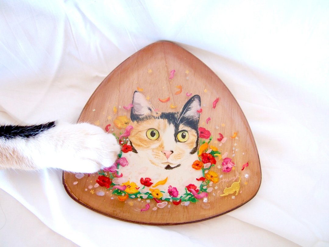 手绘 定制 宠物 猫 狗 肖像 树脂画 - 订制画像 - 树脂 多色