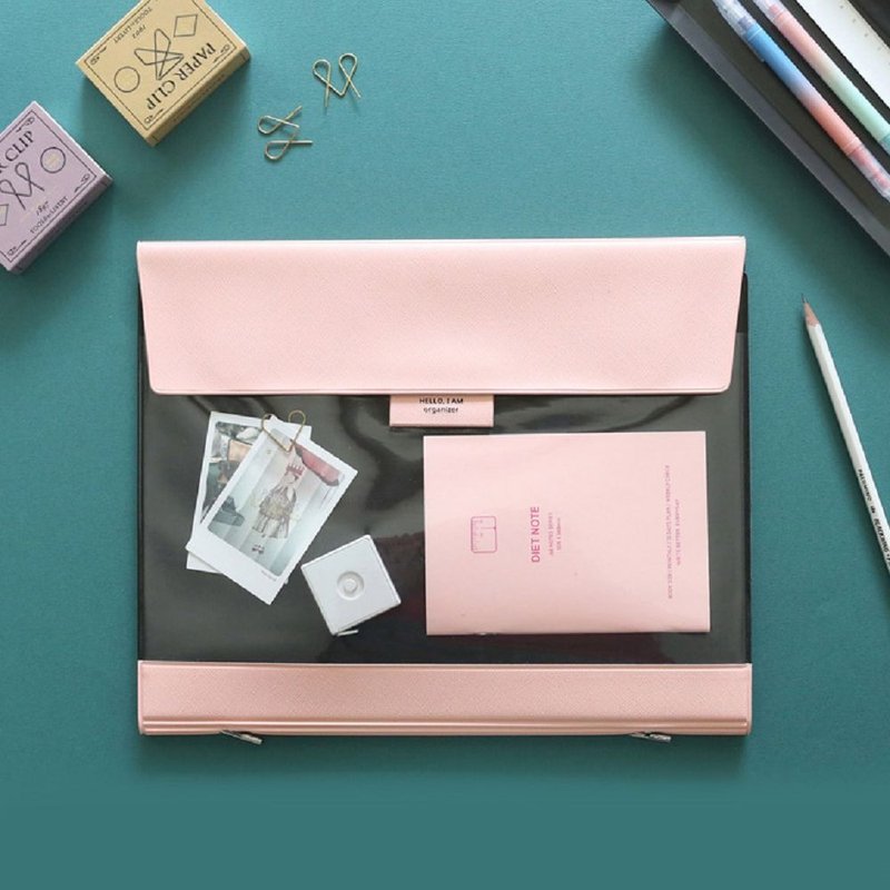 Funnymade 大人收纳PVC档案包A4-粉红,FNM35437 - 文件夹/资料夹 - 塑料 粉红色