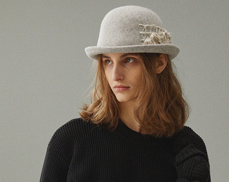 【艺术家】手工圆顶卷檐/格雷系/做旧破洞礼帽 - 帽子 - 其他材质 多色