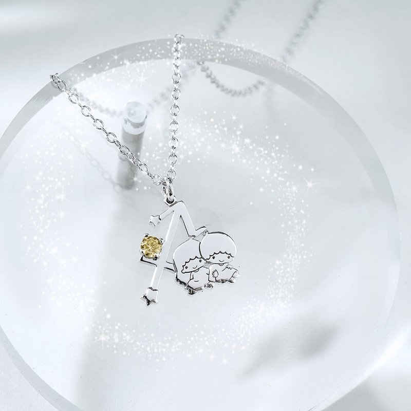 【定制化礼物】KikiLala星座系列-双子星射手座诞生石纯银项链 - 项链 - 纯银 多色