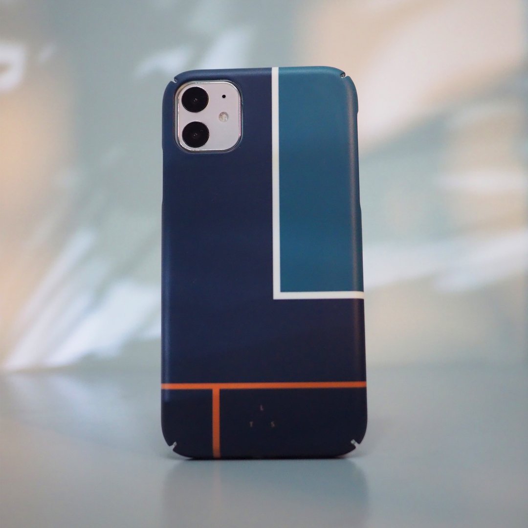 免费刻字 | 几何简约缐条撞色蓝色DENIM Phone case 定制手机壳 - 手机壳/手机套 - 塑料 蓝色