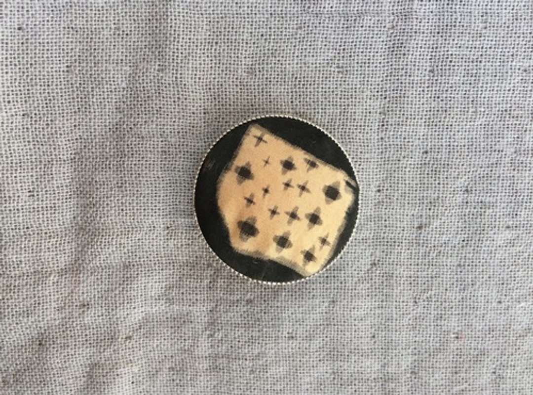 suiboku brooch no.7 - 胸针 - 棉 金色