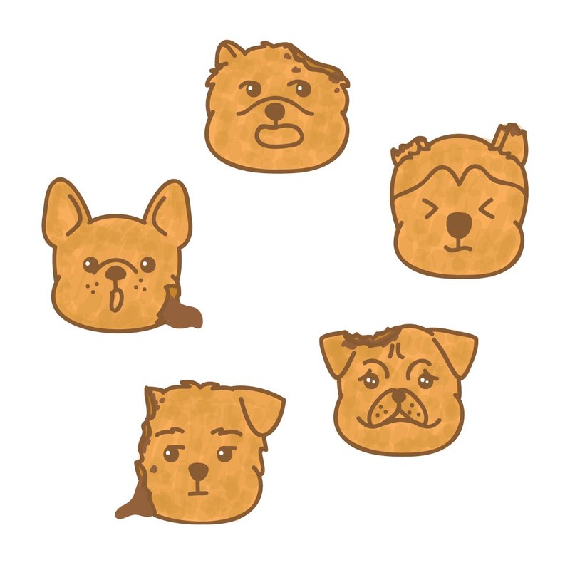 手帐贴纸 | 咬一口狗狗饼干 - 贴纸 - 纸 