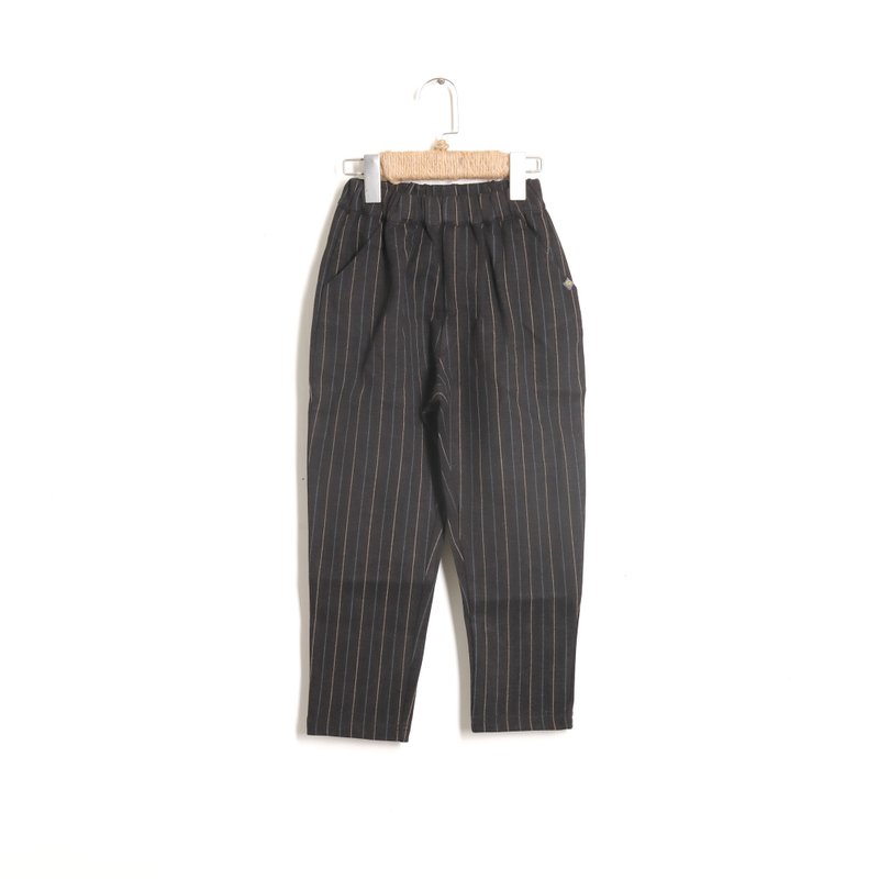 BIR童装 | 条纹直筒裤 - 童装裤 - 棉．麻 黑色