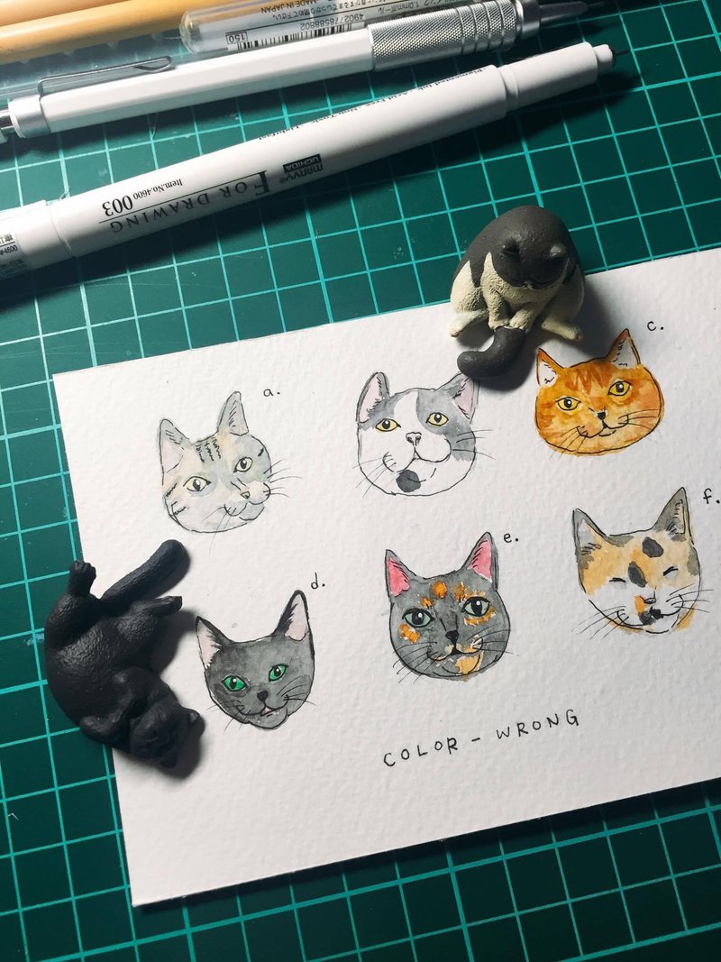 猫猫选择题//限量＋预购//纯手绘原画明信片系列 - 卡片/明信片 - 纸 多色