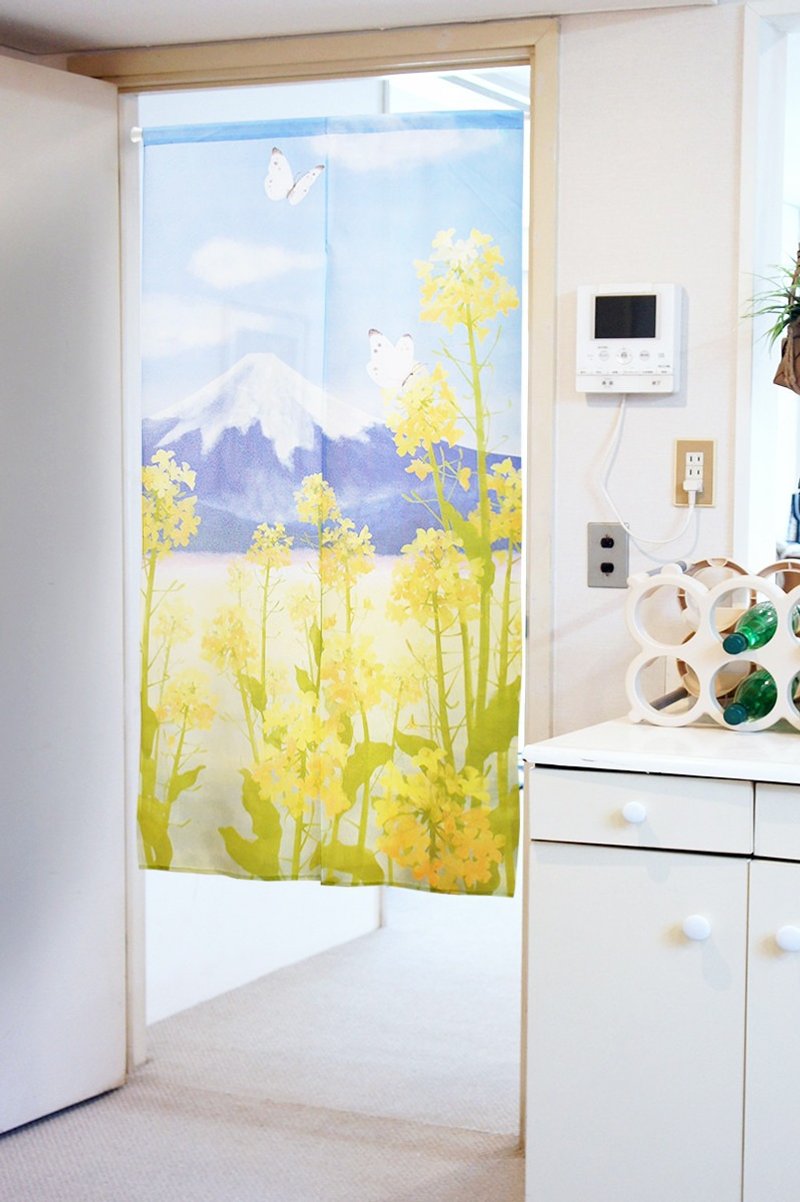 【预订】日本制 油菜花富士山门帘 - 门帘/门牌 - 聚酯纤维 蓝色