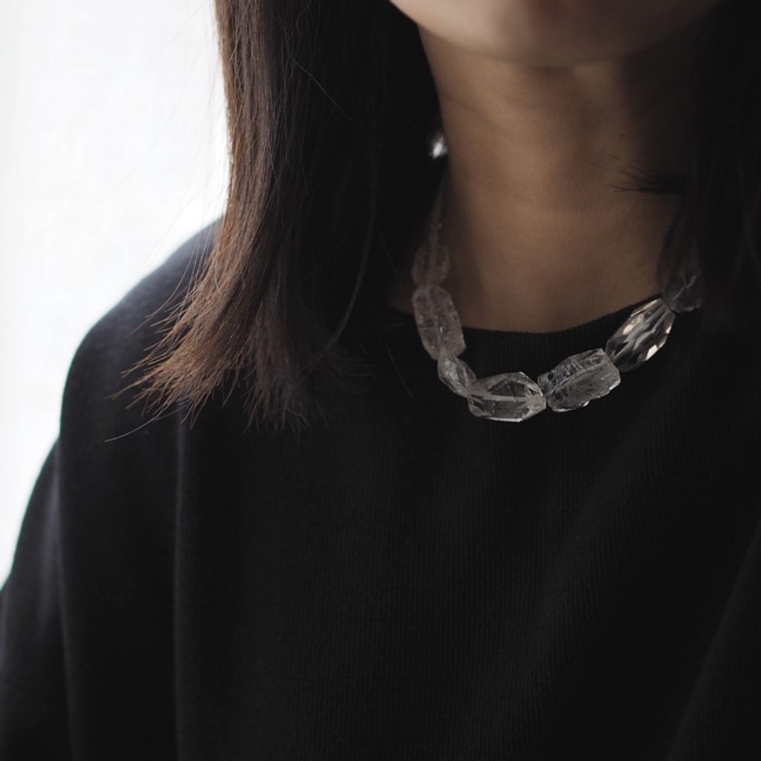 Necklace项链:  The Jewell East Necklace  - N066 - Crystal, Quartz, Glass bead, 925 Sterling silver clasp, made to order, gift, handmade 水晶，石英石，玻璃，珠子，捷克，纯银扣夹，限量手工，订制，礼物 - 项链 - 宝石 透明