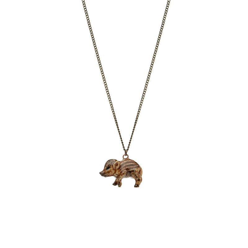 AndMary 手绘瓷项链-小猪 礼盒装 Baby Boar Necklace - 项链 - 瓷 