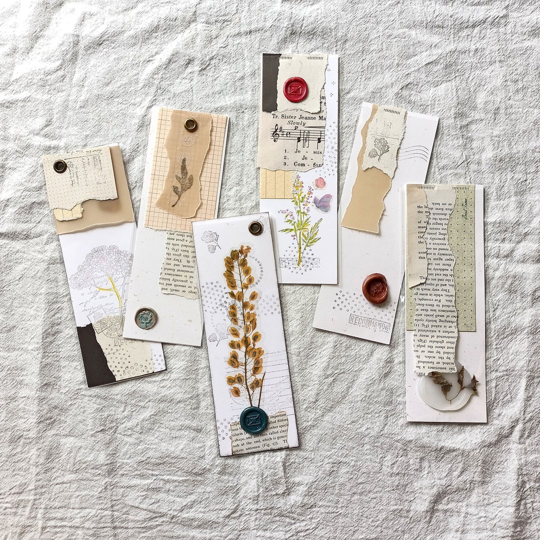 手工手帐白色卡纸书签 Handmade Journal Embellishment Bookmark - 书签 - 纸 