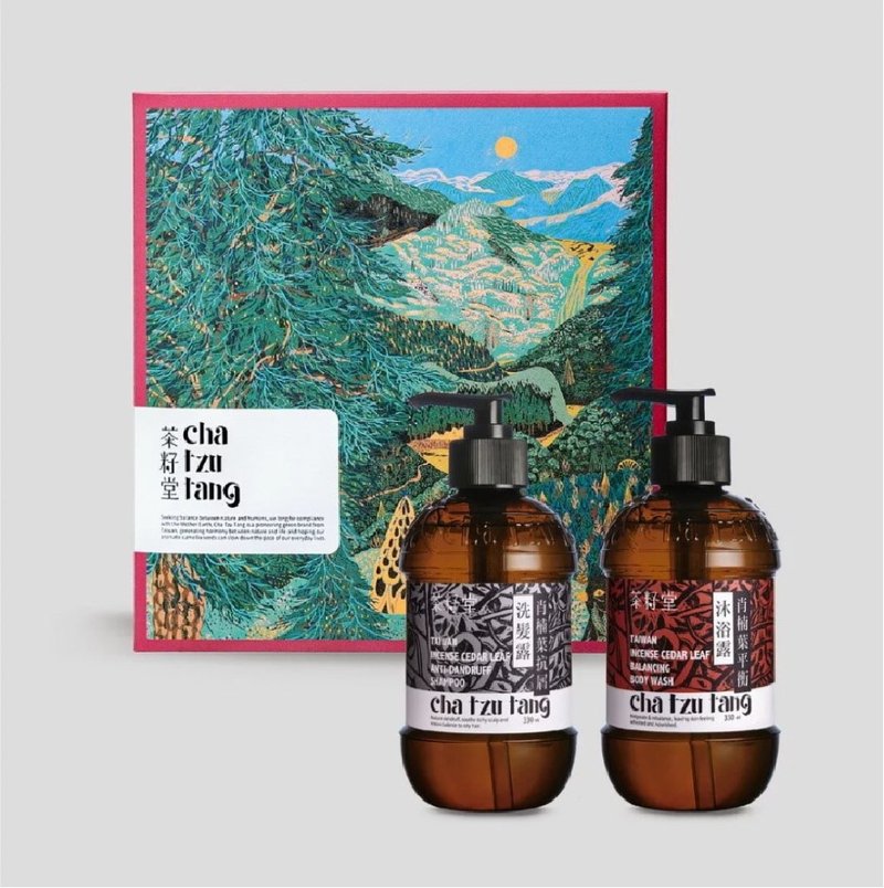 茶籽堂 年度版画礼盒(雾绯红) 肖楠叶发身双入组 - 沐浴用品 - 植物．花 