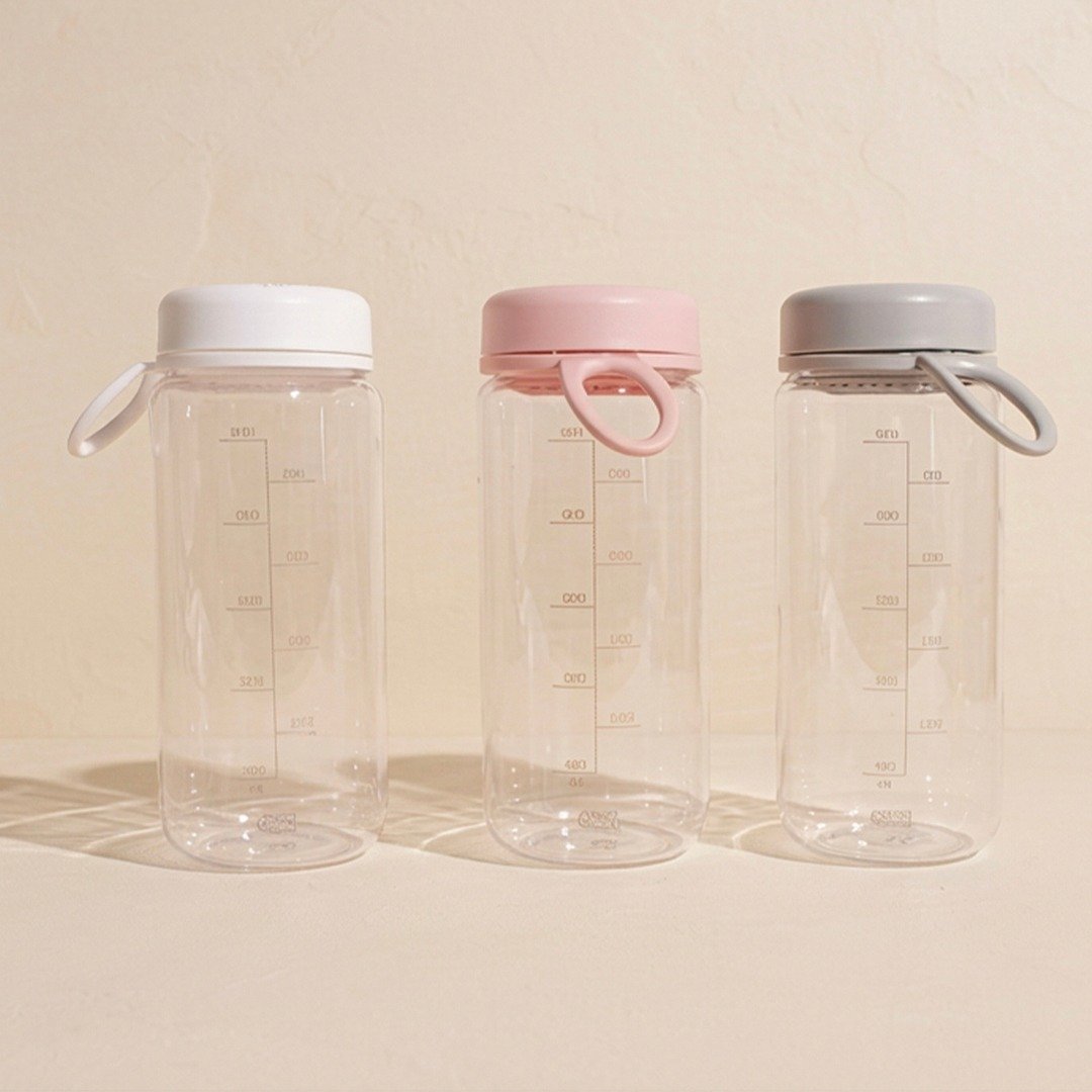 【加购商品】透明随行水瓶 600ml  白/灰/粉 - 水瓶/水壶 - 塑料 