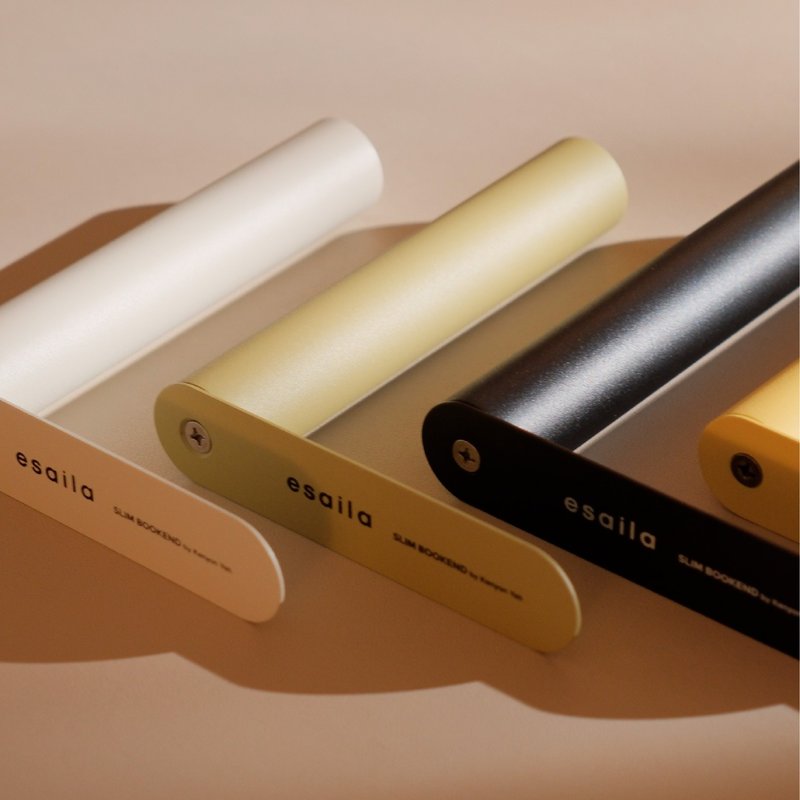 全新B级品特卖 - SLIM Bookend | 米白/黑/橄榄/鹅黄 - 书架/书挡 - 其他金属 