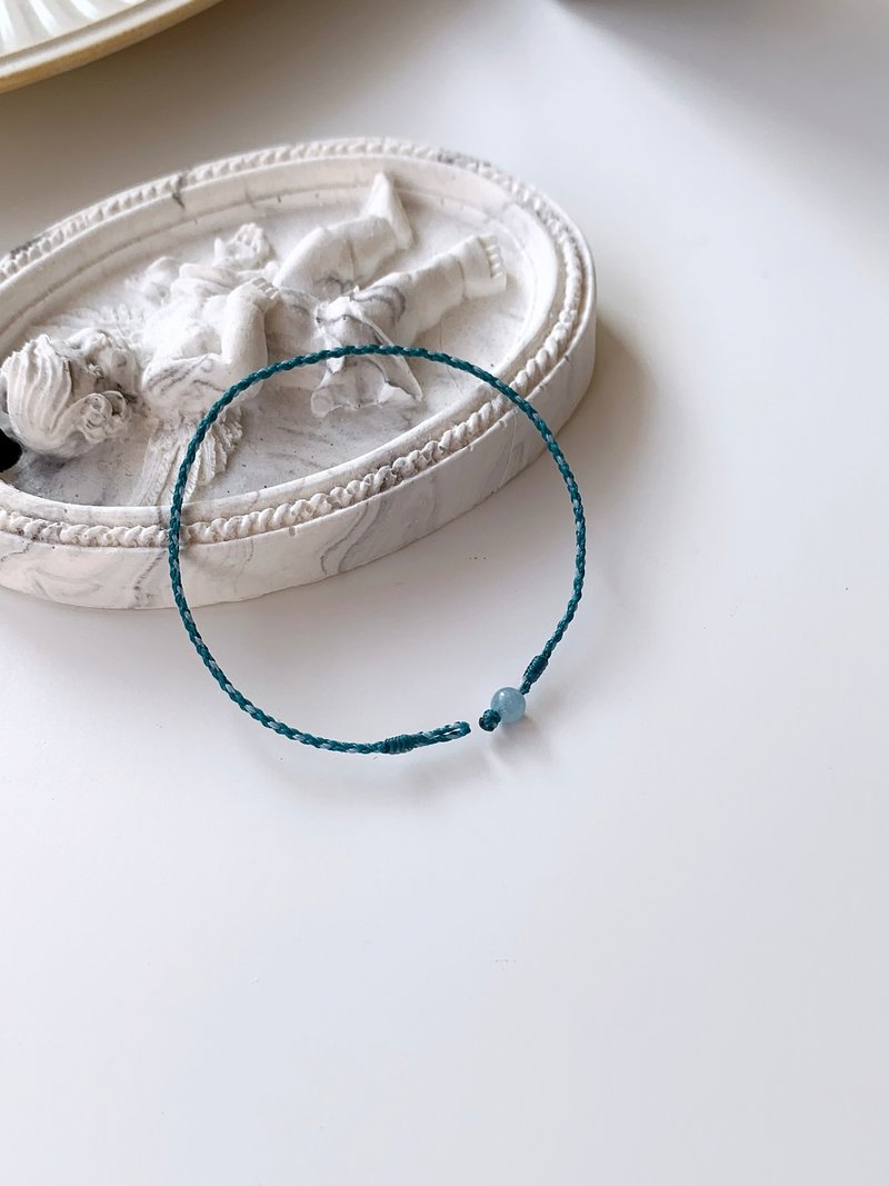 海蓝宝 粉蓝+人鱼蓝绿*3 超极细 四股编 蜡线 幸运绳 - 手链/手环 - 其他材质 紫色