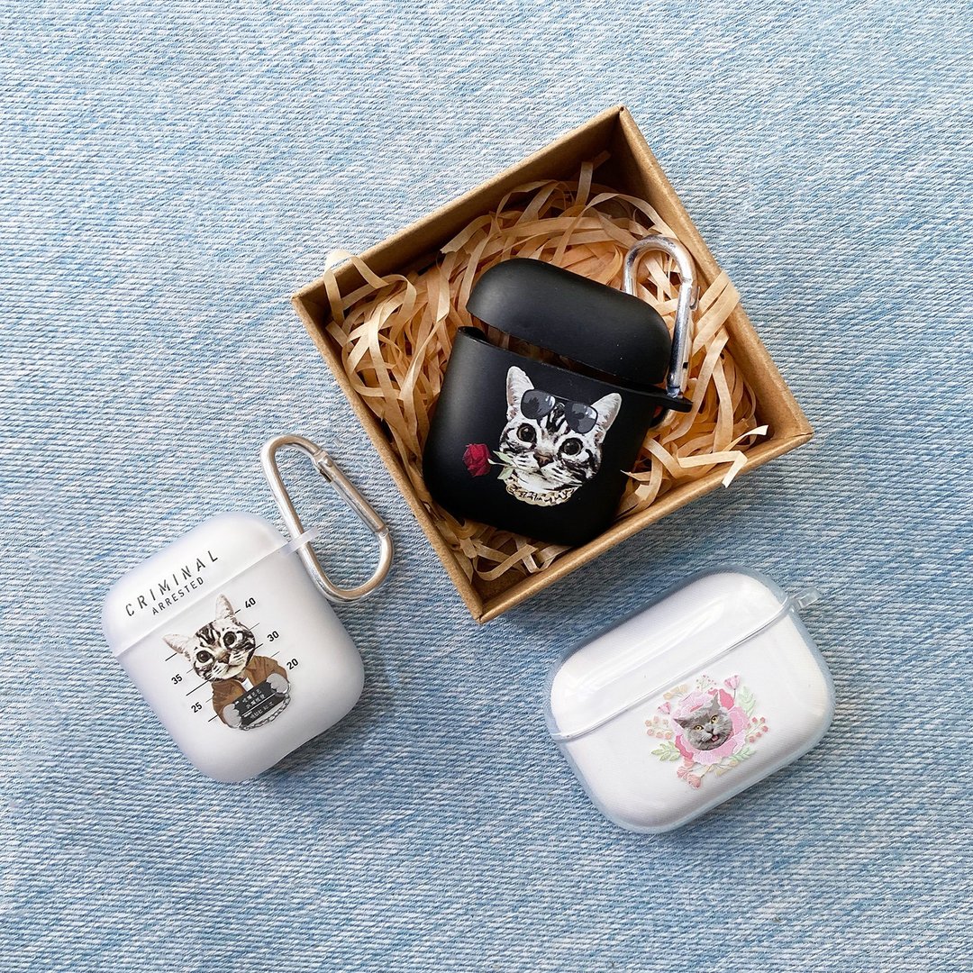 定制宠物耳机壳 - Airpods Case - 耳机收纳 - 硅胶 多色