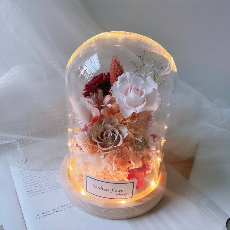 玻璃罩永生花 定制化刻字  定制化礼物 情人节礼盒 - 干燥花/捧花 - 植物．花 