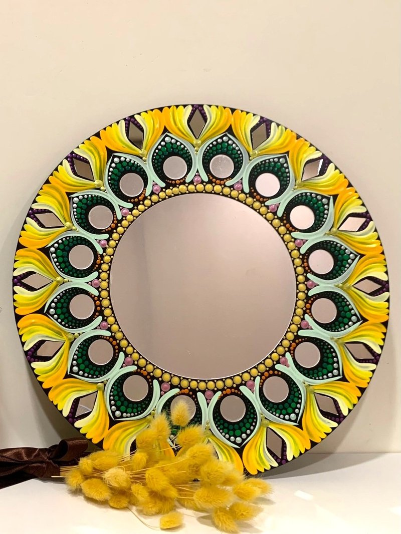 明镜曼陀罗 曼陀罗艺术 手工绘制  30*30 - 海报/装饰画/版画 - 木头 多色