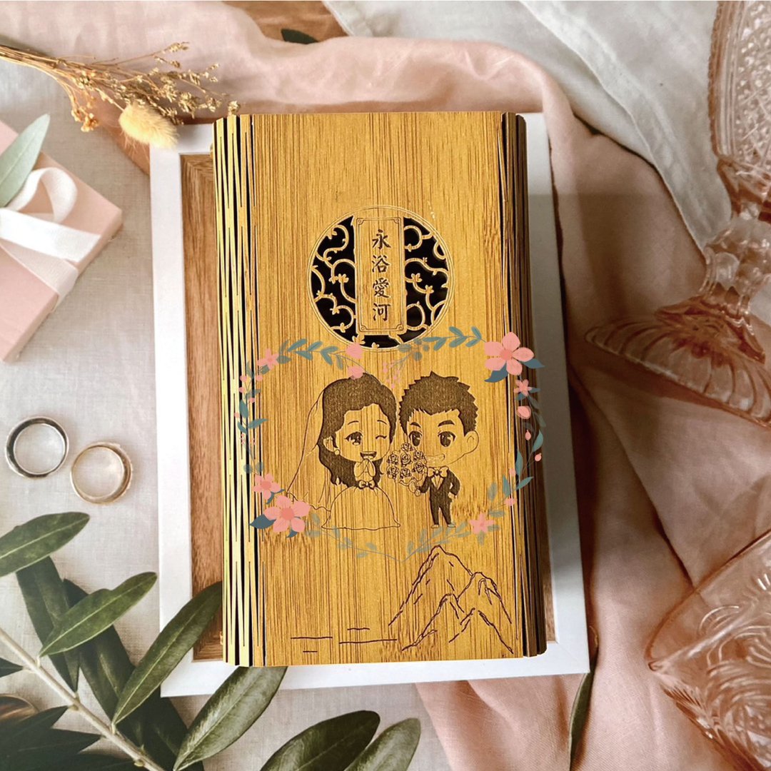 【定制化礼盒】婚礼小物 | 茶包| 婚礼茶包 | 新郎新娘 |送礼好物 - 茶 - 竹 咖啡色