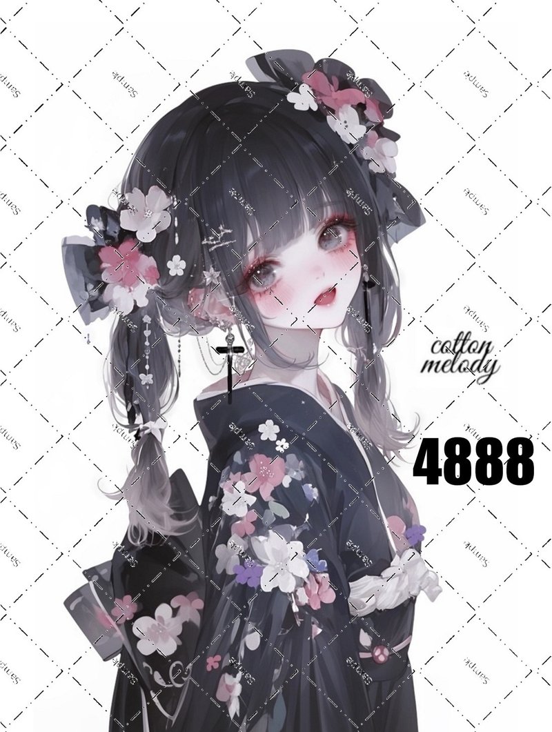 original sticker no.4888 人物贴纸 原创贴纸 原创人物贴纸 装饰贴纸 cotton melody - 贴纸 - 纸 