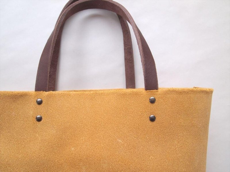 [New] floor leather tote bag [M size] yellow [MTO] yellow leather - 手提包/手提袋 - 真皮 黄色