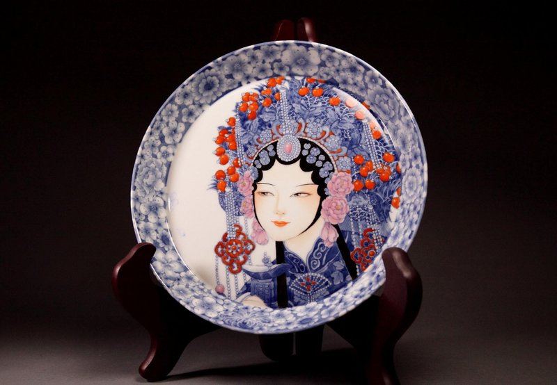 【花旦新彩壶承】炎黄大地艺术 景德镇 纯手工 青花新彩系列 - 茶具/茶杯 - 陶 蓝色