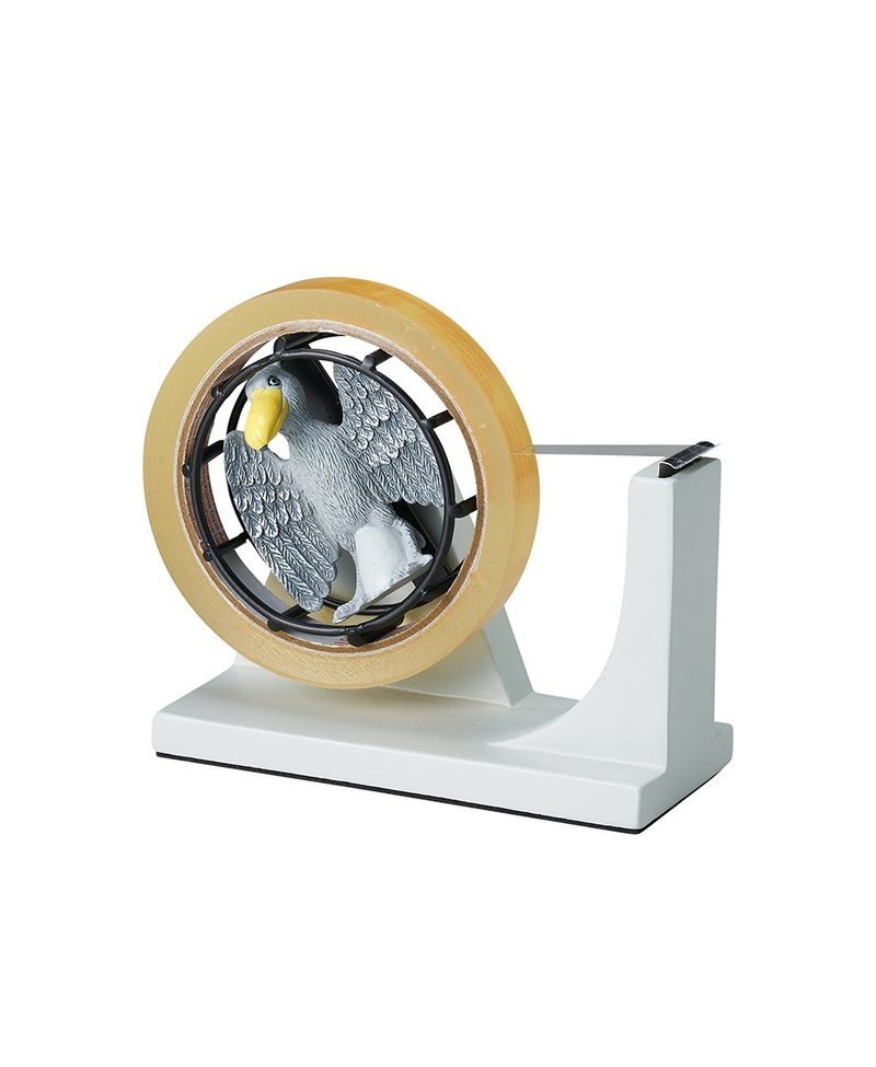 日本Magnets疗愈系列 鲸头鹳造型滚轮跑跑转圈圈大胶带台/胶台 - 其他 - 树脂 灰色