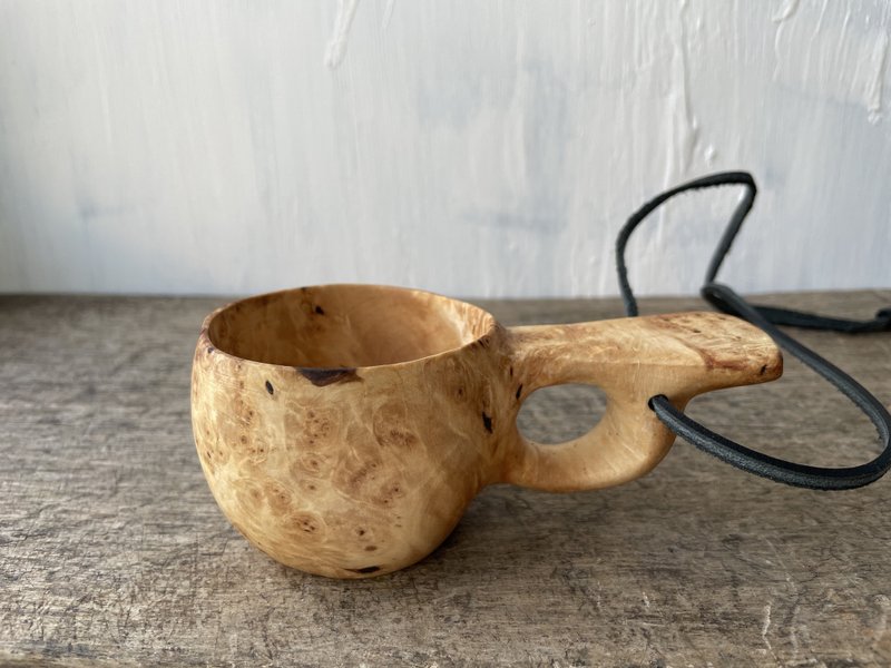 Mini kuksa 100 ml Finnish cup Guksi from Birch burl Bushcraft Wooden dishes Viki - 露营用品 - 木头 卡其色