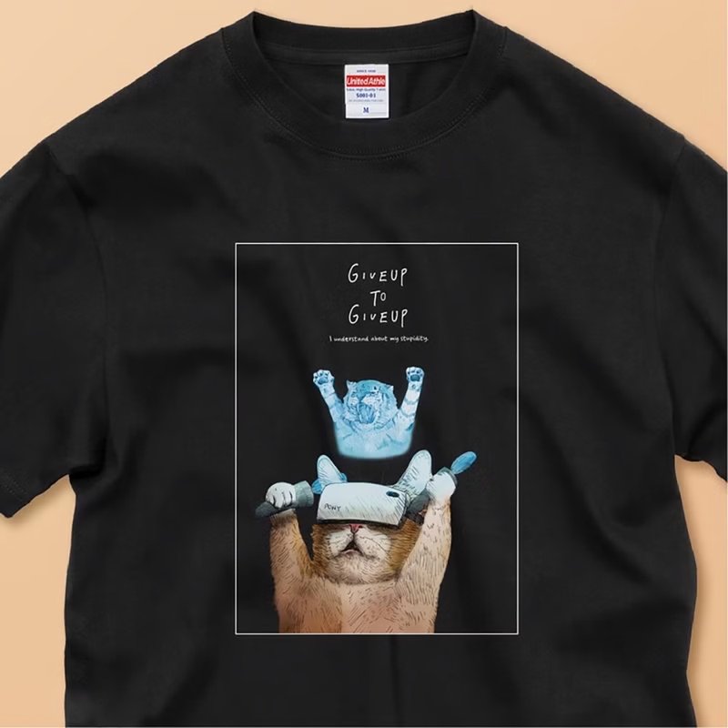 想变成老虎的猫 / 安心品质 / 经典纯棉T恤 - 女装 T 恤 - 棉．麻 白色