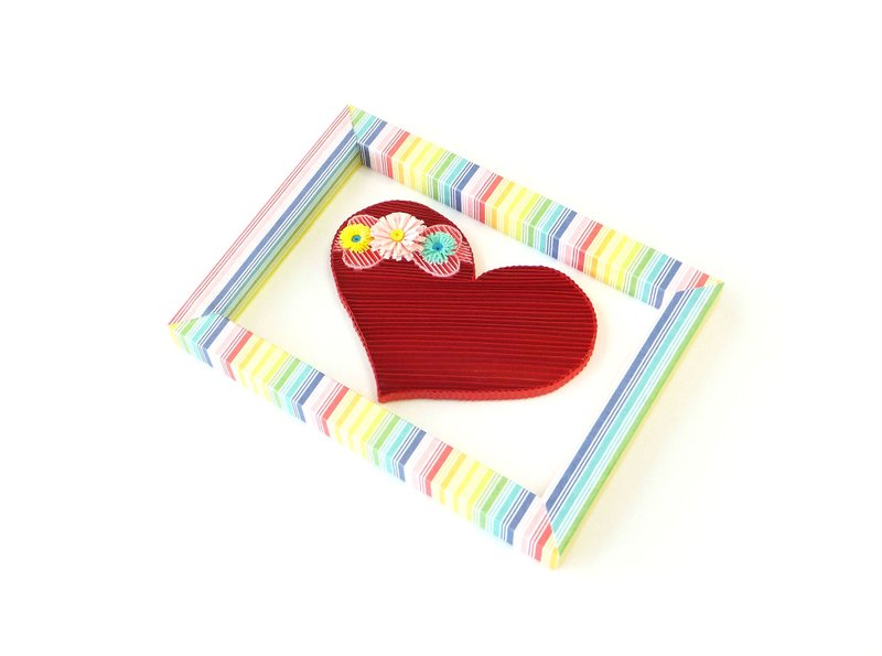 手作卷纸装饰相框-非你莫属 红色爱心彩色纹框 爱心摆饰 - 摆饰 - 纸 红色