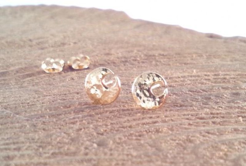 ◇ Chakram ◇ K18 Forged Stud Earrings - 耳环/耳夹 - 其他金属 金色