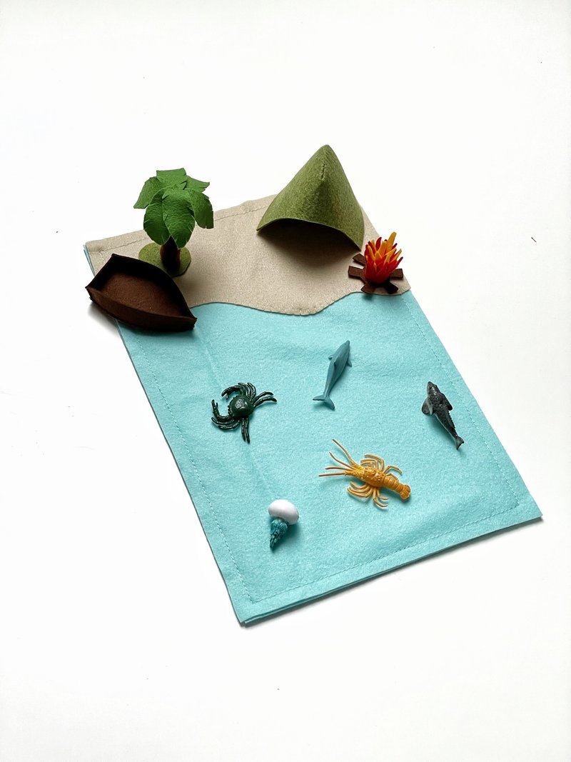 Ocean play mat, Kids play set, Small world play, Felt playscape, Pretend play - 玩具/玩偶 - 环保材料 