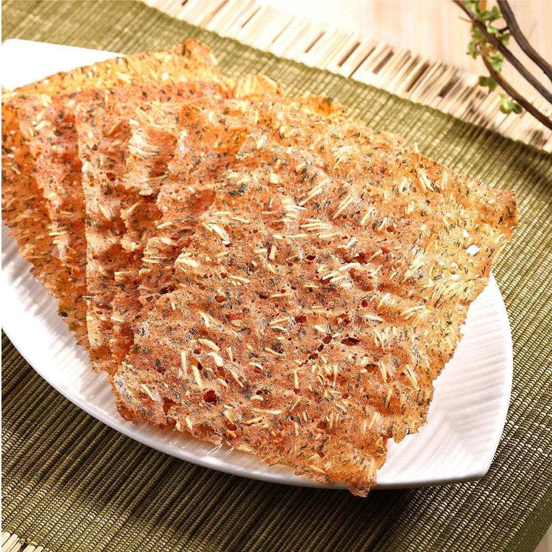 【爱不啰嗦】轩记 海苔杏仁脆猪肉纸- 80g/包 (赏味期限 9/9) - 手工饼干 - 其他材质 