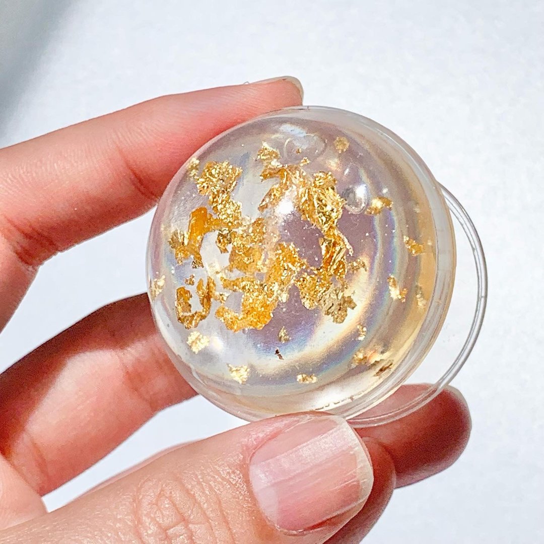 透明半圆金箔 伸缩气囊手机支架 - 其他 - 树脂 金色