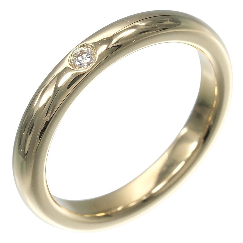【日本直送】蒂芙尼 戒指 堆叠 बँ 7号 戒指 K18YG 黄K金 钻石 约3.6g TIFFANY&Co.【二手】A级 - 戒指 - 贵金属 金色