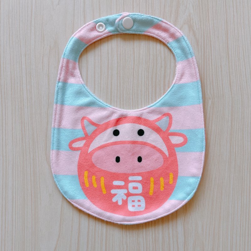 牛 松鼠 双面图案 婴儿 口袋 围兜 口水巾 - 围嘴/口水巾 - 聚酯纤维 