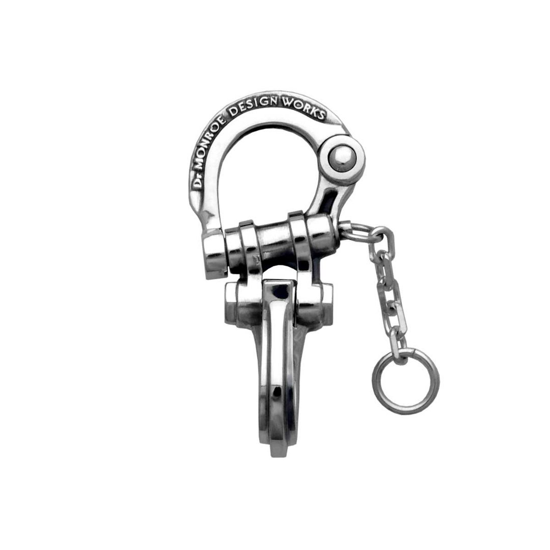 steampunk key holder,sterling silver,biker keychain,biker accessories men - 钥匙链/钥匙包 - 纯银 银色