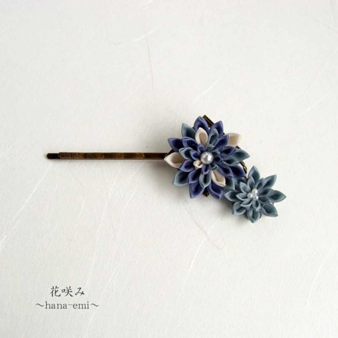 两朵花簪 妻子见细工 - 发饰 - 棉 蓝色