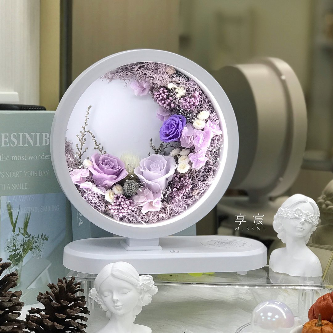 【送礼首选】永生花三段触控氛围灯+蓝牙音响+手机无线充电 - 灯具/灯饰 - 植物．花 