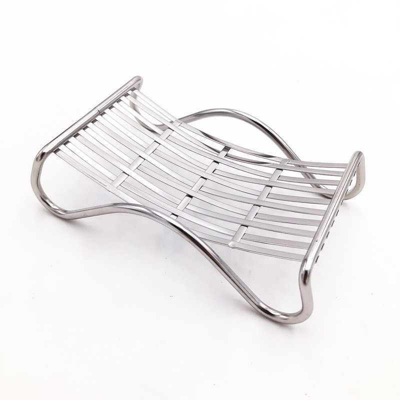 设计款 编织式不锈钢肥皂架 简练俐落 304不锈钢制 香皂架 香皂盘 - 置物架/篮子 - 不锈钢 银色