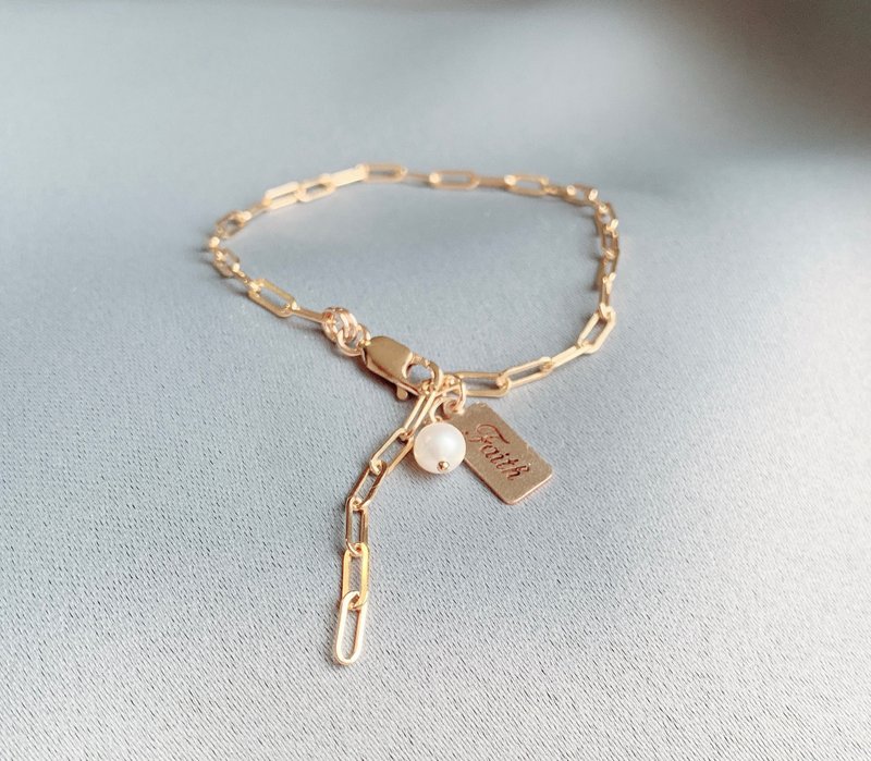 【14Kgf不褪色】西西里小宽版 手链 定制化 不过敏 - 手链/手环 - 贵金属 金色