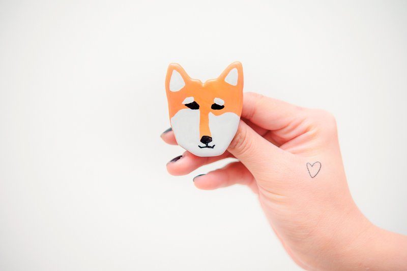 宠物毛宝贝动物系列/柴犬 いぬ狗狗别针/胸针 - 胸针 - 粘土 多色