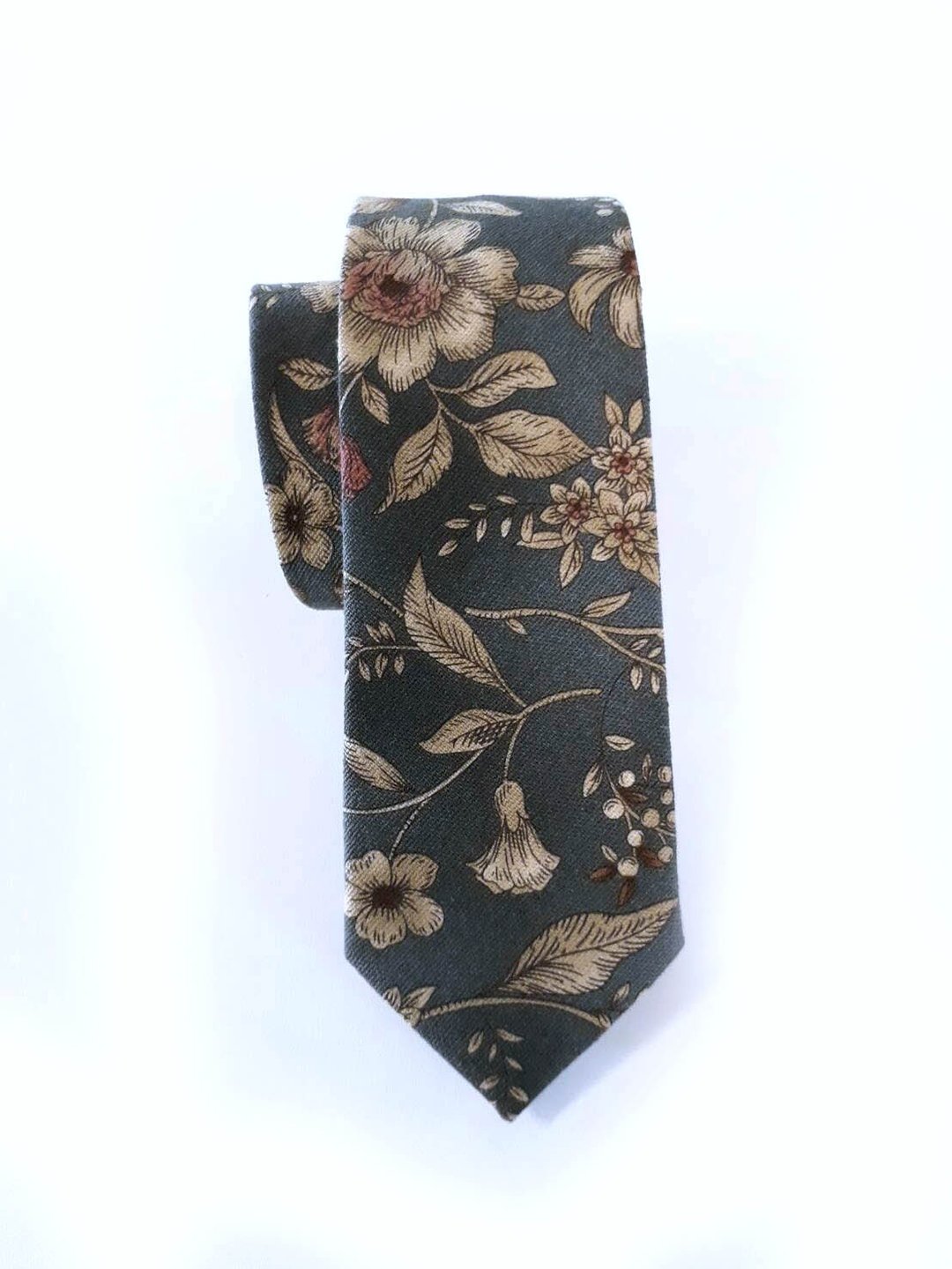 典雅风花卉 领带 Neckties - 领带/领带夹 - 棉 多色